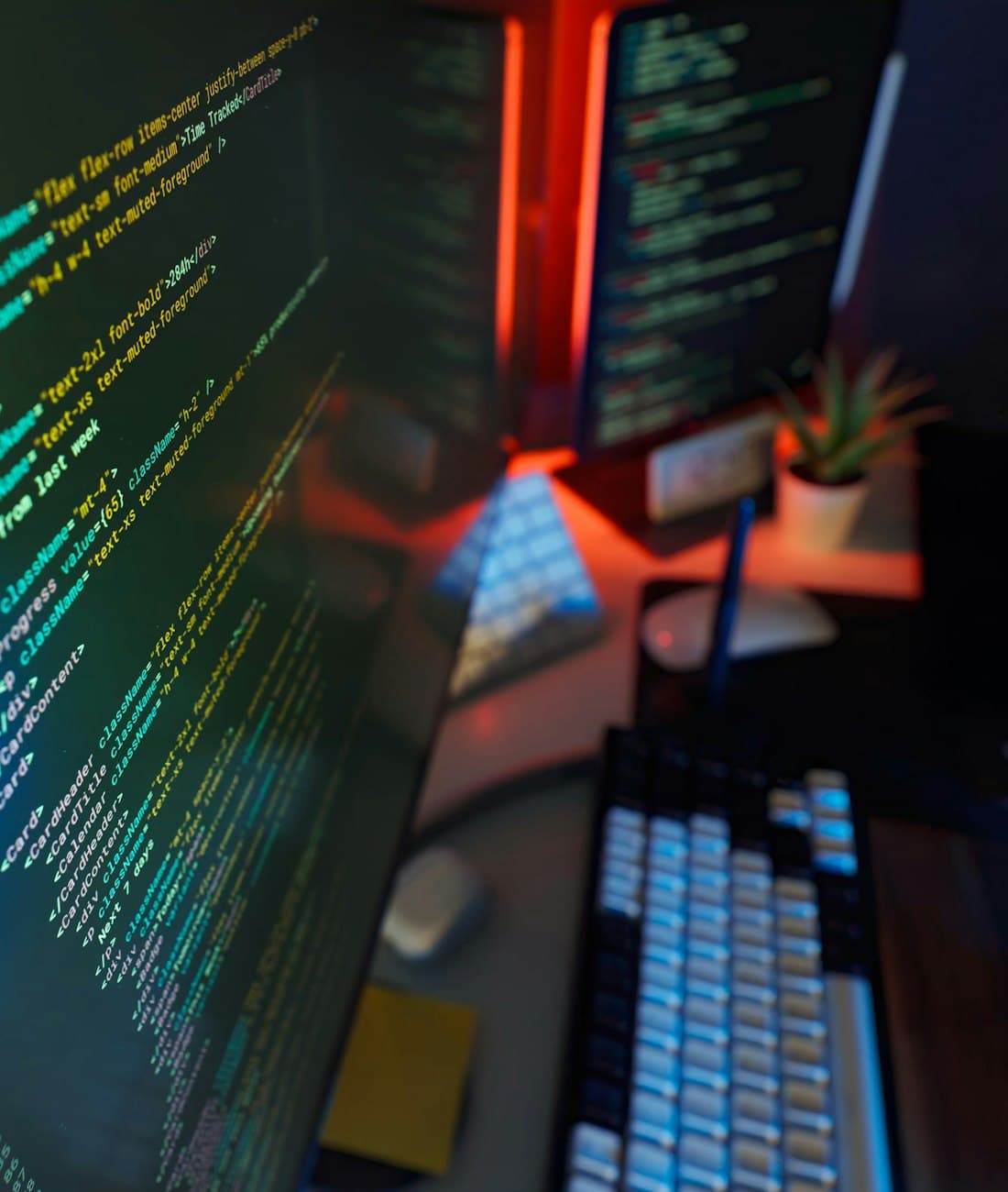 Professional cybersecurity workstation with code editor and monitoring tools